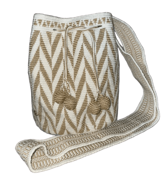 Mochila Dorada y blanco